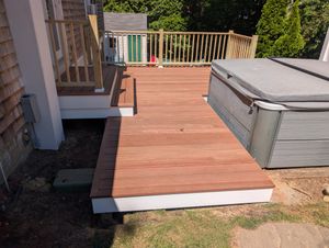 Custom deck with outdoor living space